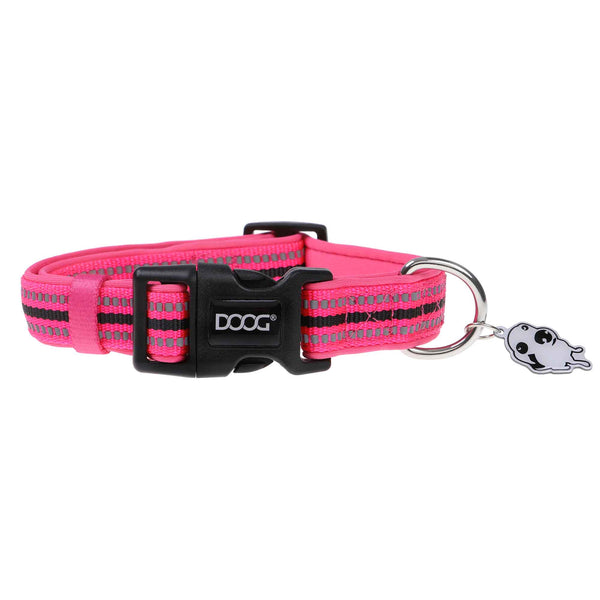 DOOG Neoprene Dog Collar Neon Large Pink