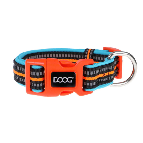 DOOG Neoprene Dog Collar Beethoven Neon Extra Small Orange/Blue