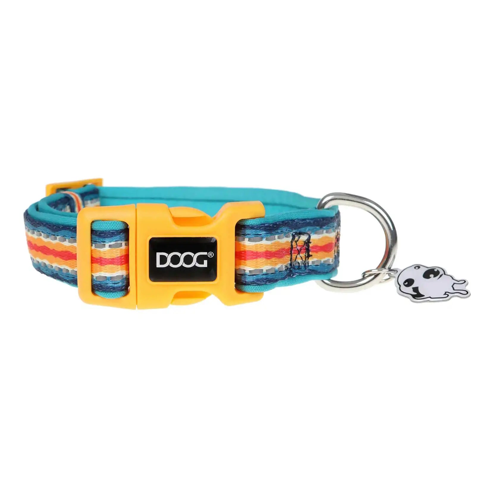 DOOG Neoprene Dog Collar Scout Small Yellow/Blue/Red