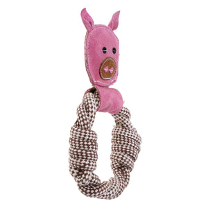 DOOG Country Tails Dog Toy Pig Rope Ring 5.51" x 1.18" x 9.44"
