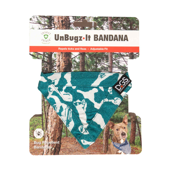 DGS Pet Products Unbugz-It Bandana Medium Abstract Teal 10" x 7" x 0.1"