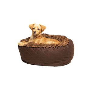 DGS Pet Products Dirty Dog Round Bed Large Brown 25" x 25" x 8"