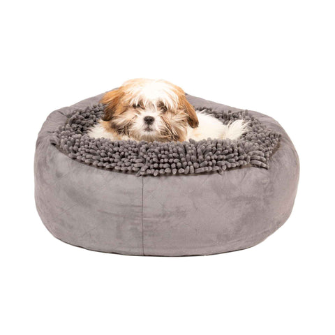 DGS Pet Products Dirty Dog Round Bed Large Cool Grey 25" x 25" x 8"