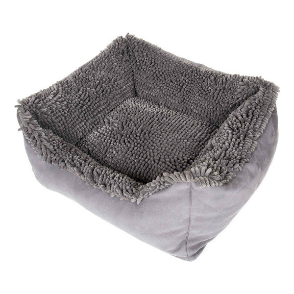 DGS Pet Products Dirty Dog Lounger Bed Medium Cool Grey 26" x 24" x 8"