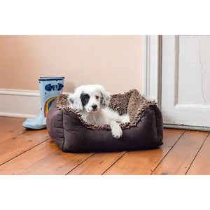 DGS Pet Products Dirty Dog Lounger Bed Large Brown 31" x 27" x 9"