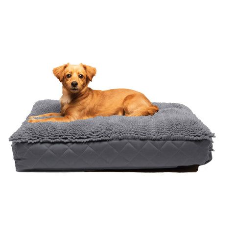 DGS Pet Products Dirty Dog Rectangle Bed Extra Large Cool Grey 36" x 48" x 4"