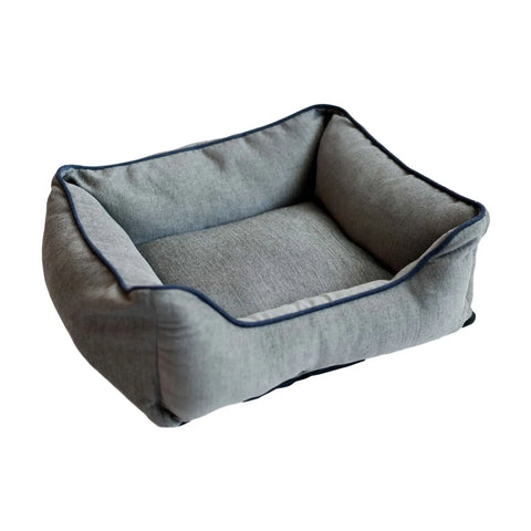 DGS Pet Products Repelz-It Upholstery Chenille Lounger Pet Bed Medium Grey/Blue 26" x 24" x 7.9"