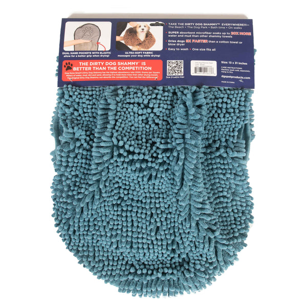 DGS Pet Products Dirty Dog Shammy Towel Pacific Blue 13" x 31" x 0.5"