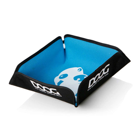 DOOG Foldable Dog Water Bowl Blue 2.75" x 2.75" x 2"