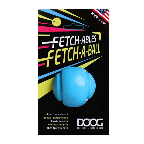 DOOG Fetch-ables Fetch-A-Ball Dog Toy Blue 2.75" x 2.75" x 2.75"