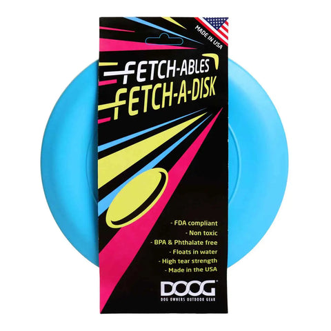 DOOG Fetch-ables Fetch-A-Disc Dog Toy Blue 8.25" x 8.25" x 0.25"