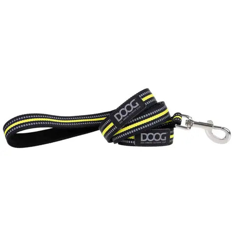DOOG Neoprene Dog Leash Bolt Neon Small Black/Yellow