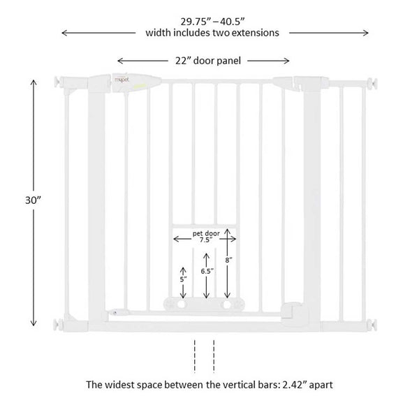 MyPet Wide Walk Thru EasyPass Pet Gate with Auto Close