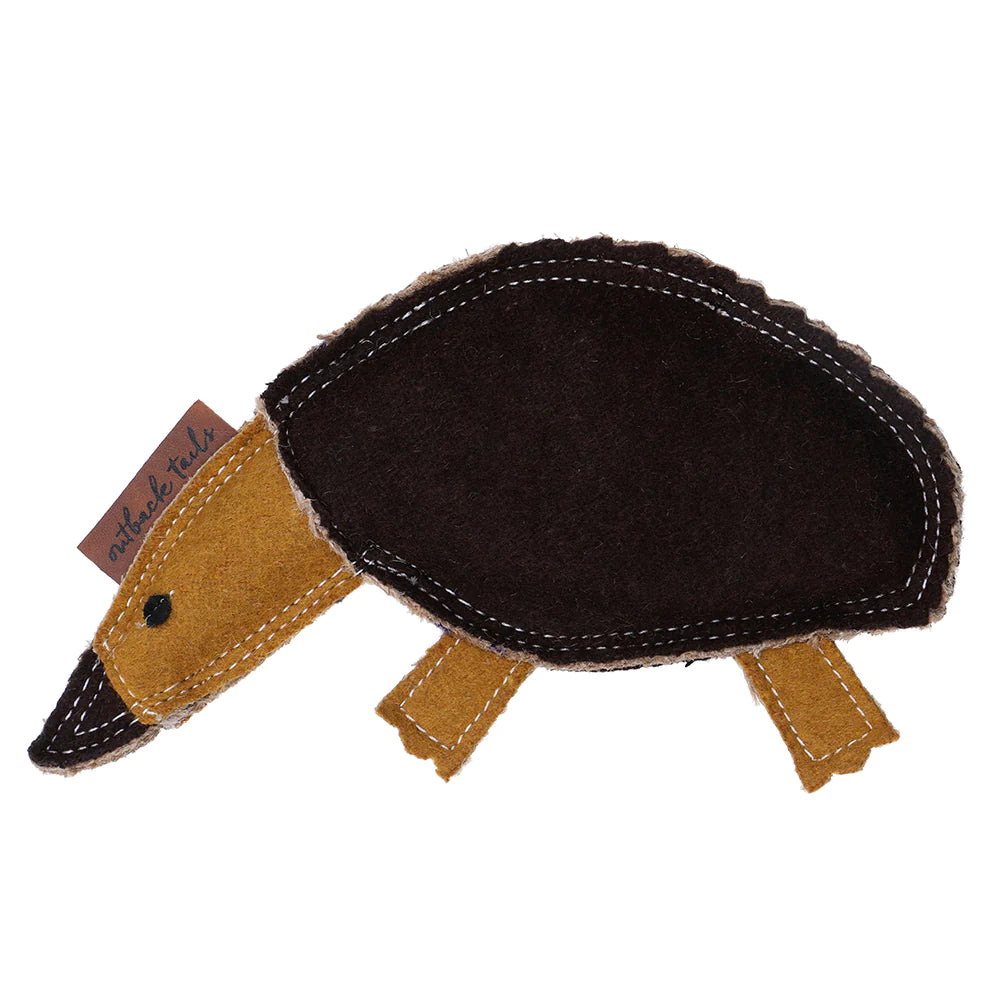 Doog Outback Tails Felt Dog Toy Ed the Echidna Brown