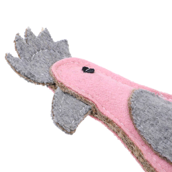 Doog Outback Tails Gertie Galah Felt Chew Toy Pink/Grey