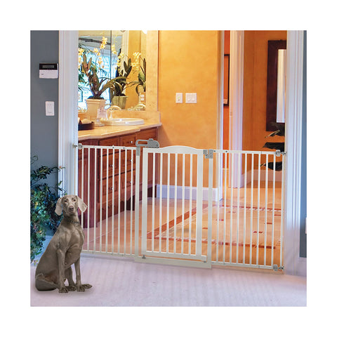 Richell Tall and Wide One-Touch Pressure Mounted Pet Gate White 32.1" - 62.8" x 2" x 38.4"