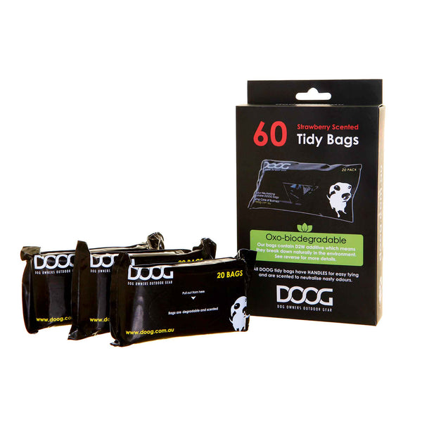 DOOG Biodegradable Pick Up Bags 60 count Black
