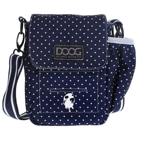 DOOG Walkie Bag Navy/White Polka Dot 3.5" x 8" x 10"