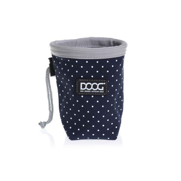 DOOG Treat and Training Pouch Small Navy/White Polka Dot 4.5" x 4.5" x 5.5"