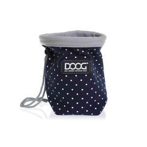 DOOG Treat and Training Pouch Small Navy/White Polka Dot 4.5" x 4.5" x 5.5"