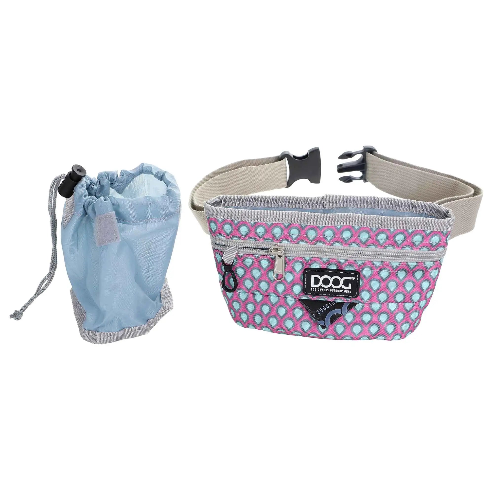 DOOG Treat and Training Pouch Large Pink/Tear Drops 8" x 8" x 5"