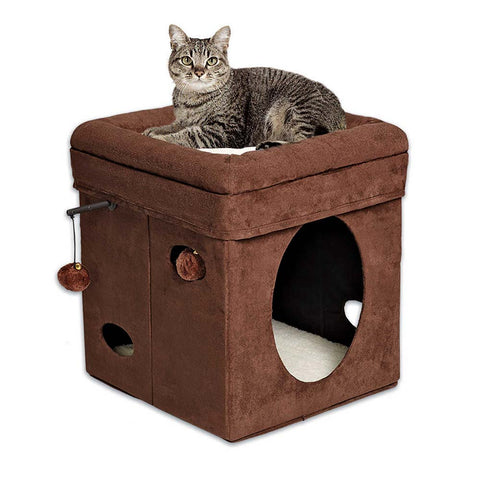 Midwest Curious Cat Cube Brown 15.125" x 15.125" x 16.5"