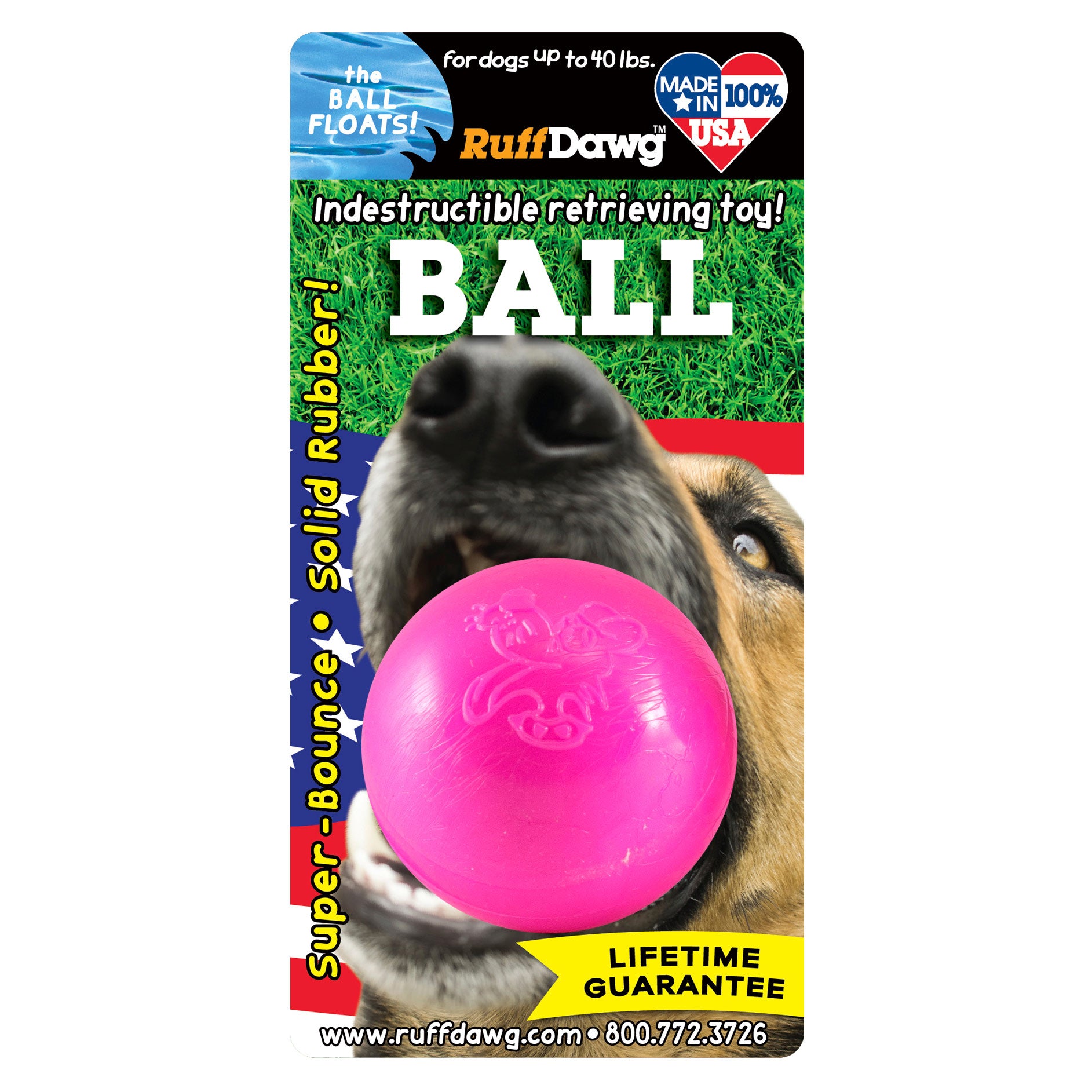 Ruff Dawg Indestructible Ball Dog Toy Medium Assorted 2.5" x 2.5" x 2.5"