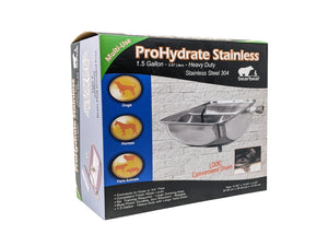 Bear Bear ProHydrate Stainless Steel Waterer 1.5 Gallons Silver 12" x 10" x 5.25"