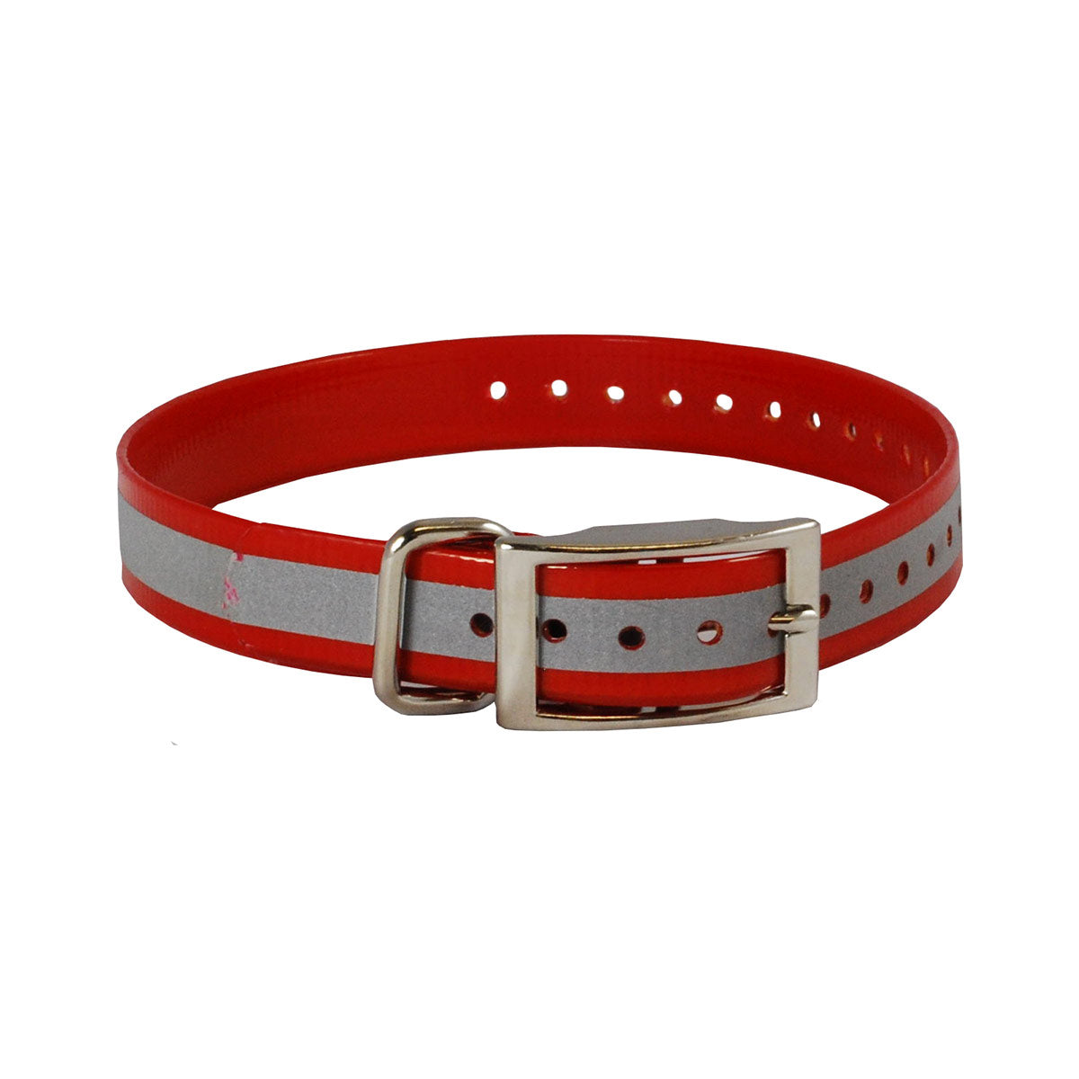 The Buzzard's Roost Reflective Collar Strap 1" Red 1" x 24"