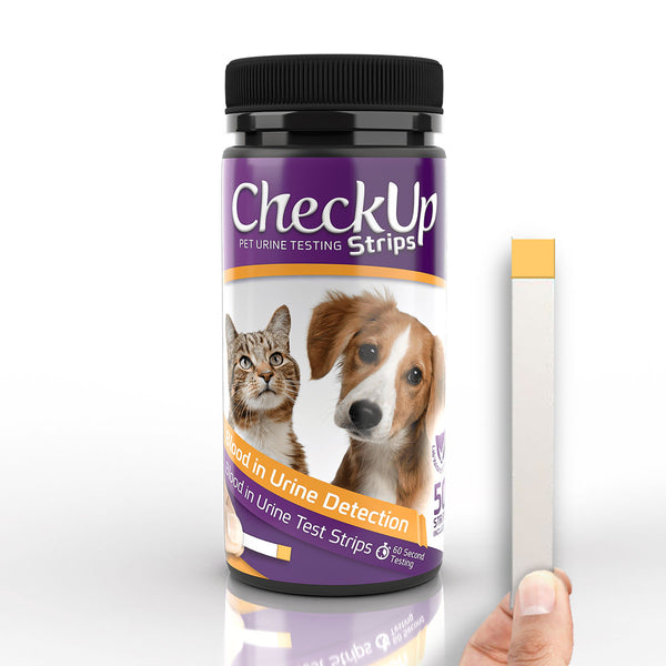 Coastline Global CheckUp Dog and Cat Urine Testing Strips for Detection of Blood in Urine 50 count 4" x 1.5" x 1.5"