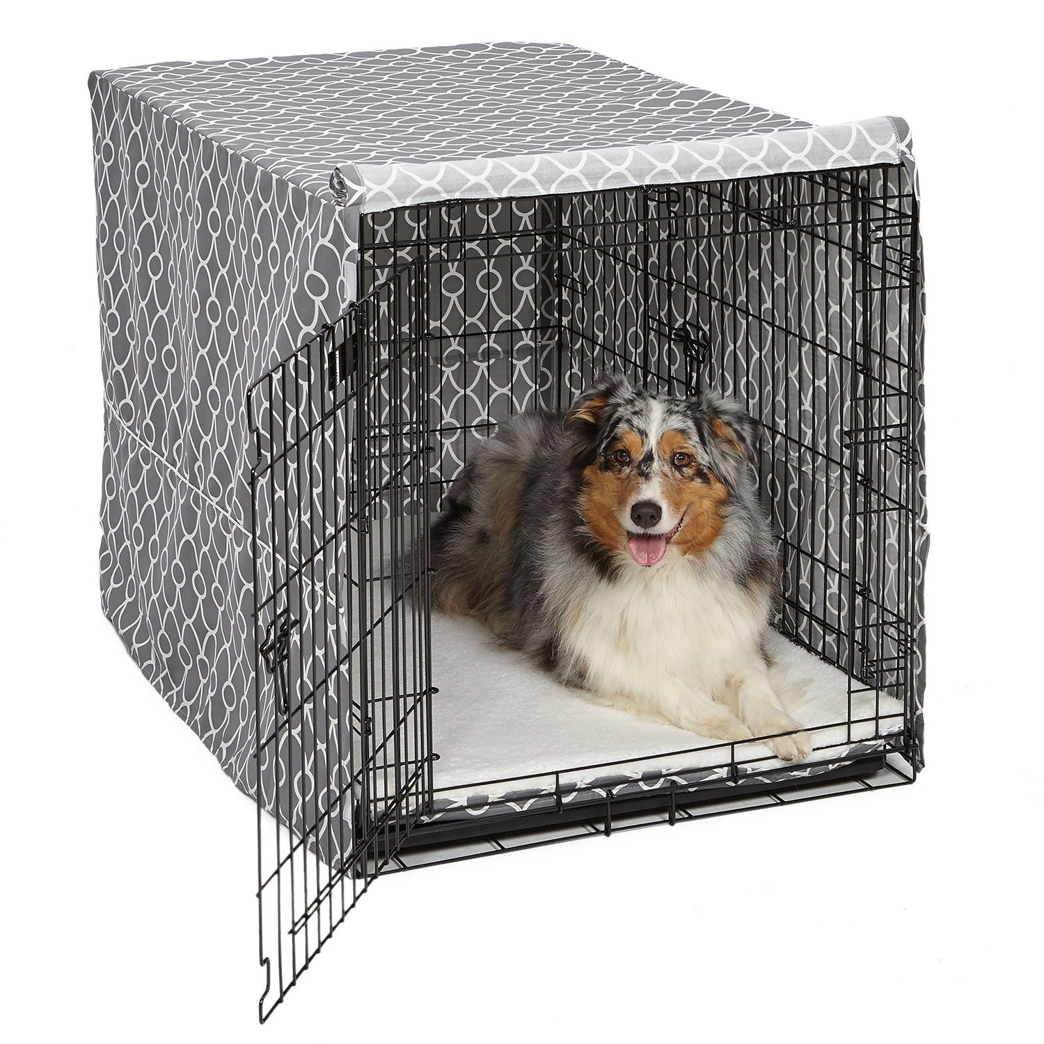 Midwest QuietTime Defender Covella Dog Crate Cover Gray 48" x 30" x 33"