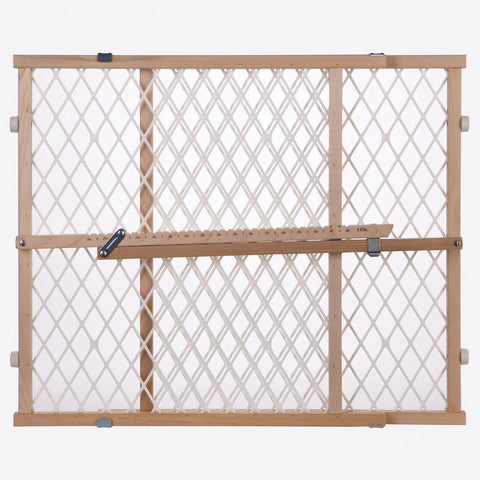 North States Easy Adjust - Diamond Mesh Pet Gate White, Wood 26.5" - 42" x 23"