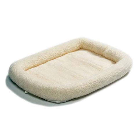 Midwest Quiet Time Fleece Dog Crate Bed White 24" x 18"
