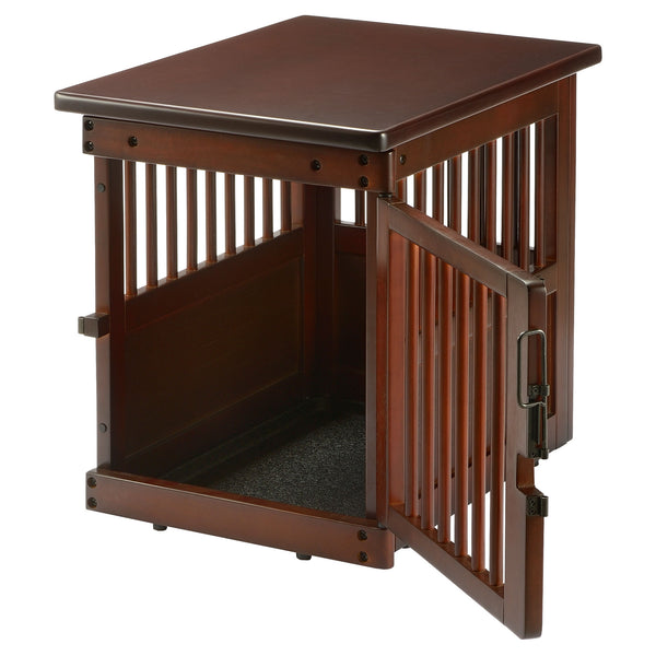 Richell Wooden End Table Dog Crate Small Dark Brown 24" x 18.1" x 20.9"