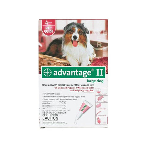 Advantage Flea Control for Dogs and Puppies 21-55 lbs 4 Month Supply