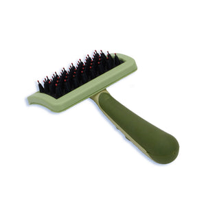 Safari Nylon Coated Tip Dog Brush for Shorthaired Breeds Green 6.75" x 4" x 1"